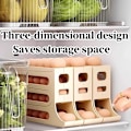Miniatyrbild 3 av 5: 2 st äggbehållare för kylskåp, äggdispenser automatisk rullande äggbricka Förvaring 30 ägg Gul 1PCS Yellow