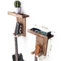 Gitarrväggfäste, gitarrväggfäste hållare gitarrhängare hylla med plektrumhållare trägitarrställ för akustisk gitarr