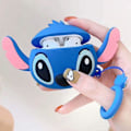 Miniatyrbild 3 av 5: Sött trådlöst öronsnäcksfodral tjockt mjukt bärbart silikon skyddande stöttåligt fodral för AirPods blå Blå Blue AirPods 3