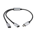 Miniatyrbild 1 av 5: Paris_USB C hane till 2 USB C hona kabeladapter Hörlurs-typ C Laddningsadapter 480 Mbps Dataöverföring 30 cm/11,81 tum