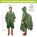 Pikkukuva 5 / 5: Tilava sadeponcho - sadeviitta Green Grön