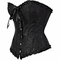 Miniatyrbillede 3 af 5: Blomstret korset til damer, stropløs bh, bh-støtte, samlet jacquard sildebensformet shapewear, taljeindsnævring, blondekantet court korset 5XL_paris 5XL