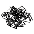 Miniatyrbilde 4 av 4: 100 stk. Trekantede binders av papir, holdbare metall rustfrie trekantet design søte binders for memo dokument papir