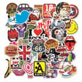 Waterproof Stickers 100-Pack med Blandade Mönster