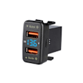 Miniatyrbilde 1 av 5: Qc3.0 Billader Dobbel USB-omformer Tilbehør For Blått Lys Størrelse: 40x22mm A 12/24v