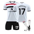 Miniatyrbillede 1 af 2: 2024-2025 Manchester United Udebanesæt Børne Fodboldtrøje Sæt Nr. 17 Garnacho L