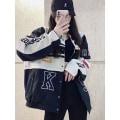 Miniatyrbilde 3 av 5: Varsity Jakke Dame Avtagbar Casual Jakke Harajuku Vintage Unisex Lettvektsjakke Bomberjakker Letterman Y2K XXXL—PA