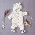 Miniatyrbilde 2 av 4: Nyfødt Baby Ørehette Strikket Romper Jumpsuit Varmer Snødrakt for Gutter Jenter 73cm 73 cm