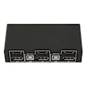 Miniatyrbilde 5 av 5: 2x1 Dobbel Displayport HD Multimedia Interface KVM-bryter Støtter 8K 30Hz 4K 60Hz KVM-switcher for 2 PC Del 2 skjermer 3 USB-porter EU-kontakt