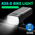 Pikkukuva 4 / 5: Pyörän etuvalo, 8000 lumenin superkirkas 8 LED 5200mAh USB-ladattava, virranäyttö ja 5 valotilaa, IPX5 vedenkestävä