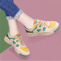 Miniatyrbillede 1 af 5: Dame Platform Sneaker PU Læder Blød Komfortabel Trendy Åndbar Passer Til Alt Hverdagssko Beige Grøn 39