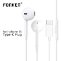 Pikkukuva 2 / 5: Fonken langalliset kuulokkeet IPhone 15 Pro Max -puhelimelle, in-ear nappikuulokkeet, Type-C liitin, mikrofoni, basso, stereoheadset, ei Bluetooth