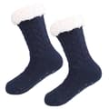 Luddiga Varma Stickade Socktofflor med Halkskydd Blå—pa