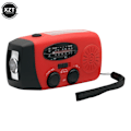 Miniatyrbilde 5 av 5: Vevradio med Solcellepanel, Lommelykt og Powerbank rød red