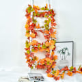 Miniatyrbilde 3 av 5: 2 stk Kunstige Lønnetre-Girlander, 173cm/stk Høstblader Vinranker Silke Lønnetre-Girlander Hengeplante for Hjemmet Kjøkken Thanksgiving Day Høstdekorasjon