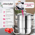 Miniatyrbillede 2 af 5: tectake Saftmaja Saftkoger 15 liter, rustfrit stål Ø 26cm Silver Silver