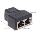 Miniatyrbillede 2 af 4: Op til 2-vejs LAN-netværkskabel Ethernet hun splitter adapter stik sort