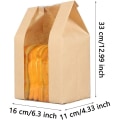 Miniatyrbillede 3 af 5: 50 styk Kraft Food Packaging papirpose, brødpose med vindue,—PA