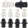10-pakke (sort og hvid) E14 lampeholder i plast med Edison-gevind