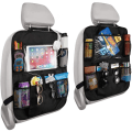Miniatyrbild 1 av 5: 2-pack bilbaksätesskydd - genomskinlig iPad-hållare för enkel förvaring av leksaker/böcker/flaskor/mat