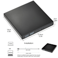 Miniatyrbild 5 av 5: Extern CD/DVD-enhet för bärbar dator, USB3.0 & Type C DVD-spelare