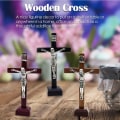 Miniatyrbilde 4 av 5: Kors Bordsskiva Dekor Krucifix Jesus Staty BRUN Brun