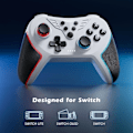 Miniatyrbild 2 av 4: Switch-handkontroll, Trådlösa Switch-handkontroller för Switch Lite/Switch OLED med Hall Joystick/Programmerbar Knapp/Gyro Axis/Justerbar Vibration...