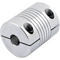 Miniatyrbillede 3 af 3: 8mm til 10mm Akselkobling 19mm Længde 25mm Diameter Trinmotorkobling Aluminiumlegering Koblingsdon til 3D-printer CNC-maskine DIY-enkoder