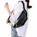 Pikkukuva 3 / 5: Musta Vyölaukku Laukku Bum Bag Cross Body Laukku Nahka—pa