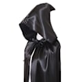 Miniatyrbillede 4 af 5: Lang sort kappe med hætte middelalderlig vampyr heks kostume kvinder halloween kostume karneval jul voksen M M