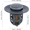 Miniatyrbillede 2 af 5: Håndvask elektroplettering afløbsrist, universel Wa