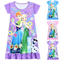 Pikkukuva 2 / 2: Frozen Princess Elsa Anna -kuvioitu t-paitamekko tytön yöpaita pinkki pink 130cm