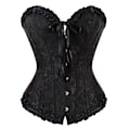 Miniatyrbillede 2 af 5: Blomstret korset til damer, stropløs bh, bh-støtte, samlet jacquard sildebensformet shapewear, taljeindsnævring, blondekantet court korset L_paris L