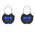 Smart tidslås hänglås 2-pack, LCD-display USB-uppladdningsbart timerlås med återställningsfunktion, max 99 timmar för bagage och resor, svart 2pack