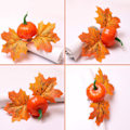 Miniatyrbilde 2 av 5: Høst Serviettring Håndlaget Pumpe Lønn Blad Serviett Spenne Holder for Halloween Thanksgiving Bryllup Gård Borddekking Pumper
