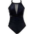 XL Ensfarget badedrakt Dame Mesh V-hals Ensfarget badedrakt, Mage