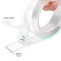 Miniatyrbilde 4 av 4: 3M Dobbeltsidig Nano Tape Gjenbrukbar Transparent 1 stk Transparent 3M - 1 stk