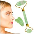 Miniatyrbilde 1 av 3: Ekte Jade Naturstein Gua Sha og Roller—pa