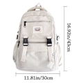 Pikkukuva 4 / 5: Vedenkestävä nylon-reppu kouluun beige
