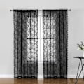 Miniatyrbilde 4 av 4: Svarte blondegardiner 2 stk Svart 100 x 200 cm—pa