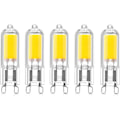 Pikkukuva 1 / 5: 5-pakk 2W G9-kapseli COB LED-lamput 220V 200 Lumen 10W-20W Halogenlampun vastaava Kronljus Pöytälamppu Seinälamppu Lämmin valkoinen 3000K