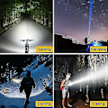 Miniatyrbillede 5 af 5: LED Super Lys Zoom Lommelygte Kraftfuld Campinglampe Politilygte Genopladelig