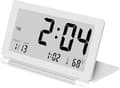 LCD-väckarklocka Ultra-tunn Vikbar Reseväckarklocka Bärbar Digital Väckarklocka (Vit)