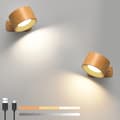 2-pack Rechargeable Wall Sconces - 360° Rotating Touch Control, 3 Brightness Levels