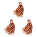 Pikkukuva 1 / 5: 1/2/3 unisex-huivit fransuilla Lämmin ja mukava putkihuivi hiekkakeltaisella sand yellow 3Set