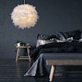 Miniatyrbillede 4 af 5: Fjerlampe skærme til loftlampe, bordlampe, gulvlampe, loftlampe skærm til stue, soveværelse, køkken (hvid)