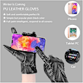 Miniatyrbilde 4 av 5: Skinnhansker for damer - Varme touchscreen-vinterhansker dame PU-skinnvotter mykt fleecefôret hel finger vinterhansker for kvinner jenter