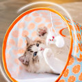 Miniatyrbild 4 av 5: Ny husdjurskatt lektunnel leksak, hopfällbar interaktiv kattborr väska husdjursleksak med plyschboll katt själv interaktiva leksaker (orange)