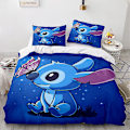 Miniatyrbild 1 av 2: Stitch 3D-tryckt sängklädesset påslakan örngott barn gåva färg 6