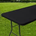 Rektangulär duk, Vattentät Polyester Elastisk Passande Duk, Passar 6ft Vikbart Bord Camping, Utomhus (svart, 76.20 cm X 182.88 cm)